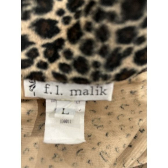 Vtg F.L. Malik Size L Cropped Leopard Mismatched Button Faux Fur Jacket - Picture 10 of 10